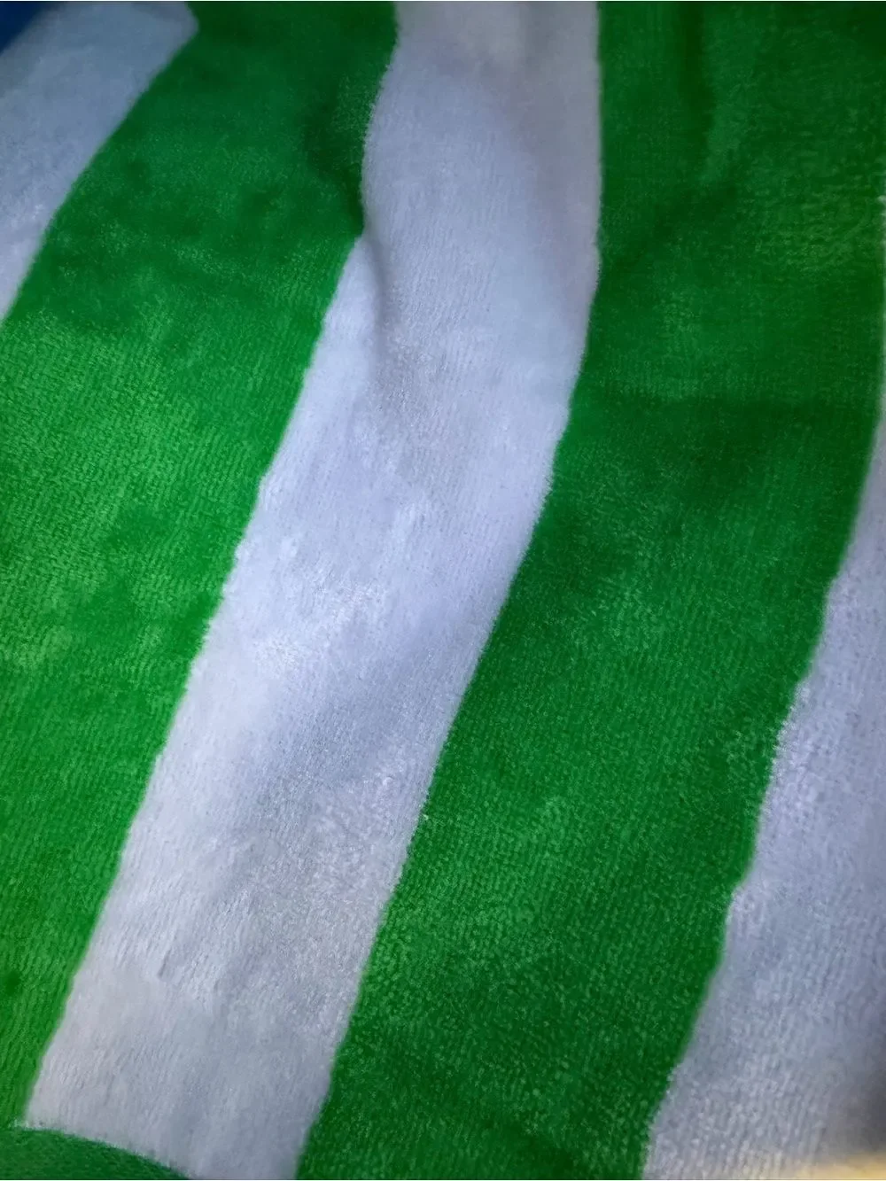 Kelly Green White Cabana Stripe Large Cotton Beach Towel